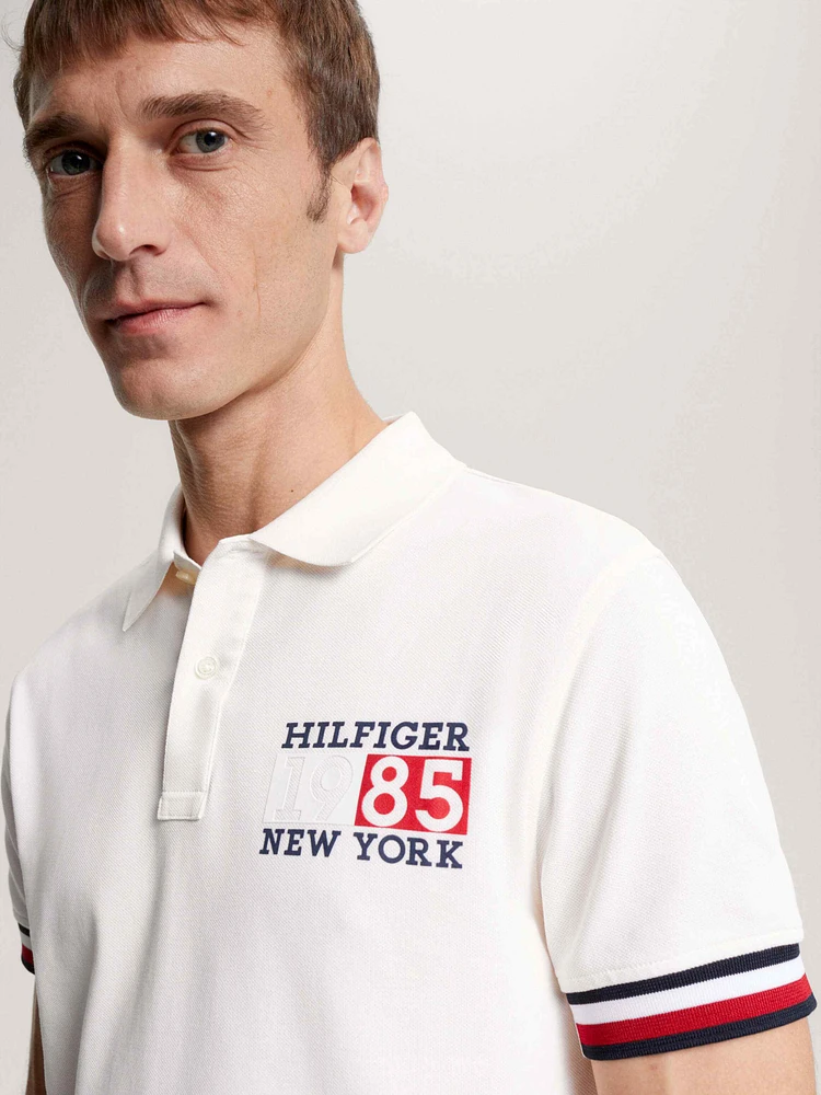 Polo ribeteado de corte slim con logo hombre Tommy Hilfiger