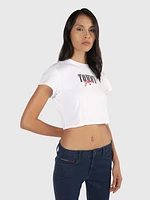 Crop top logo estampado de mujer Tommy Jeans