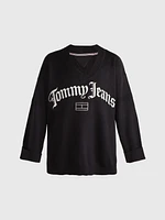 Suéter oversize de cuello v con logo mujer Tommy Jeans