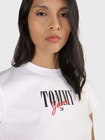 Crop top logo estampado de mujer Tommy Jeans