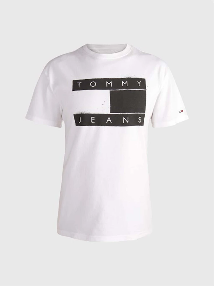 Playera con logo monocromático de hombre Tommy Jeans