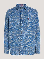 Camisa de denim estampada oversize hombre Tommy Jeans