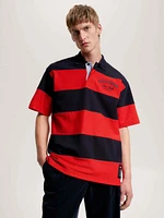 Polo prep de rayas con logo hombre Tommy Hilfiger