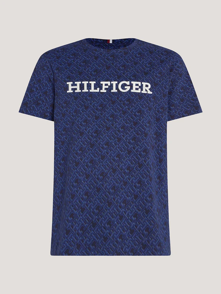 Playera con estampado del monograma th de hombre