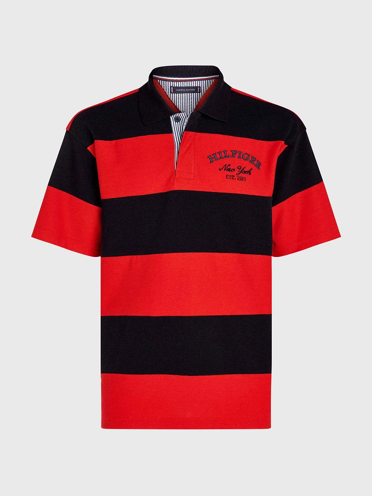 Polo prep de rayas con logo hombre Tommy Hilfiger