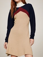 Vestido sudadera entallado con rombos argyle de mujer Tommy Hilfiger