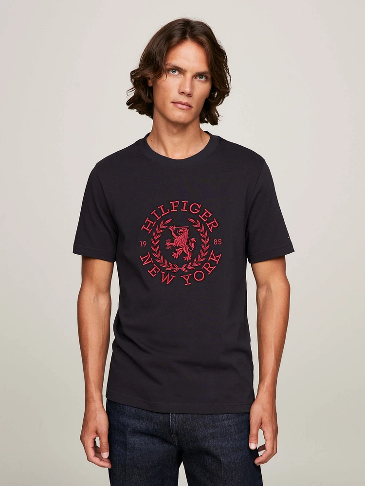 Playera de punto con escudo grande hombre Tommy Hilfiger