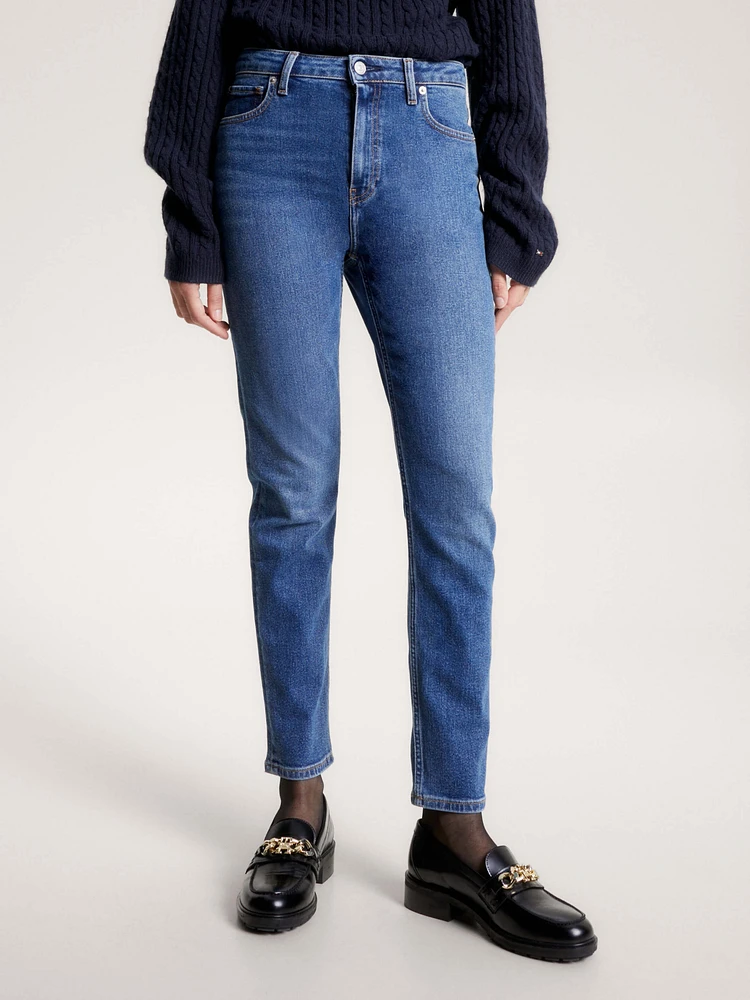 Jeans ajustados de talle alto mujer Tommy Hilfiger