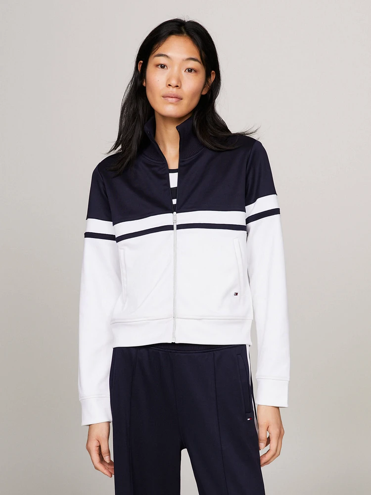 Chamarra deportiva color block con cremallera de mujer Tommy Hilfiger