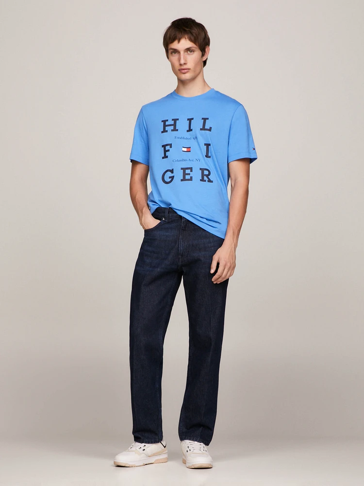 Playera de punto con logo rectangular hombre Tommy Hilfiger