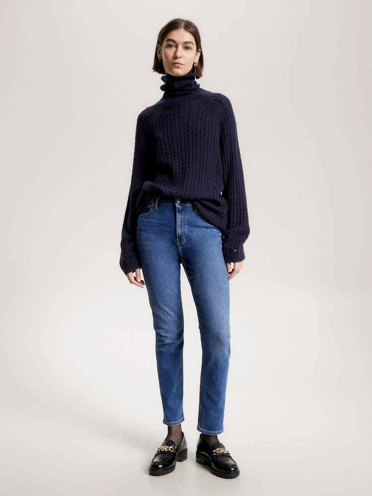 Jeans ajustados de talle alto mujer Tommy Hilfiger