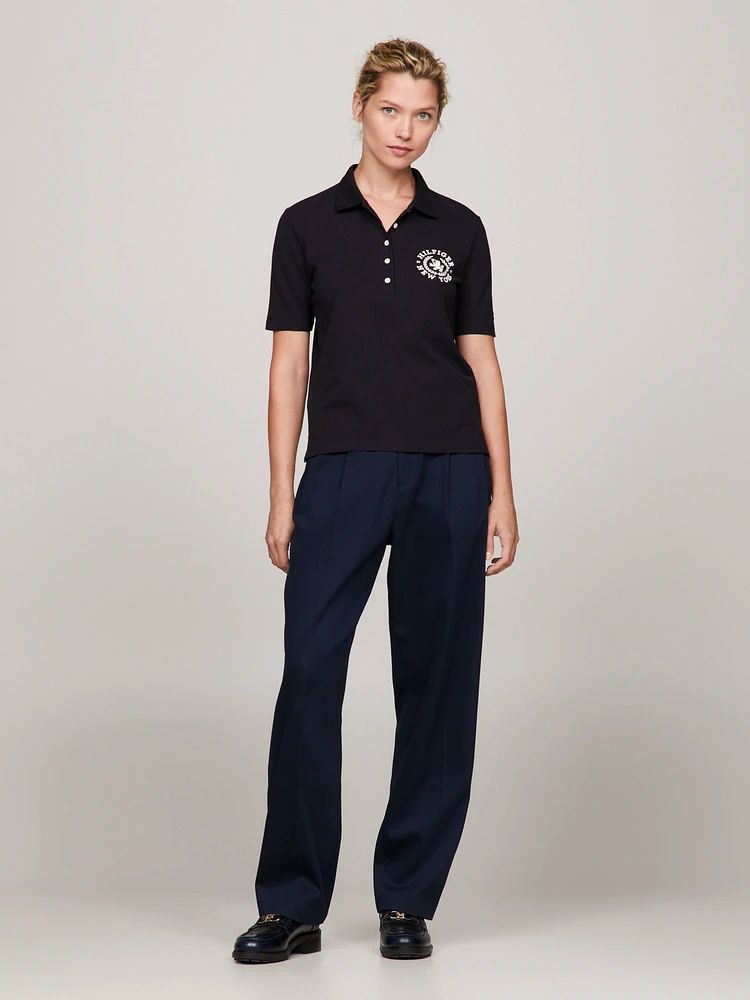 Polo de corte regular con escudo bordado mujer Tommy Hilfiger