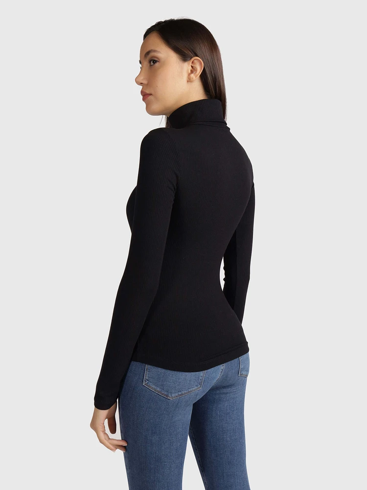 Playera de corte slim con cuello vuelto mujer Tommy Hilfiger