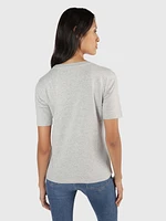 Playera con logo bordado frontal de mujer Tommy Hilfiger