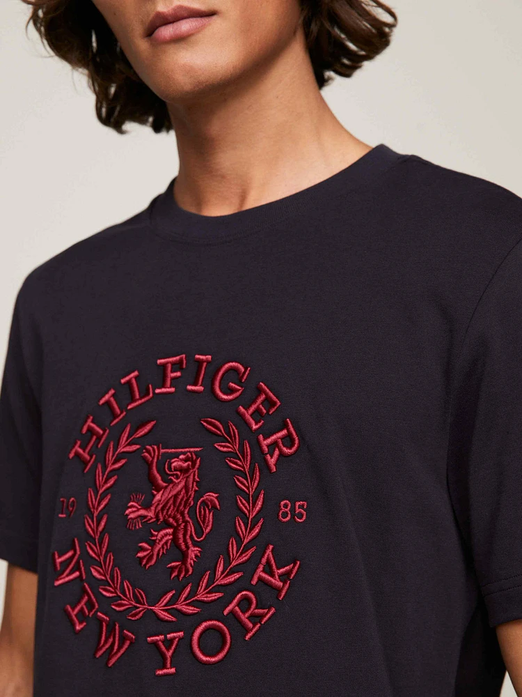 Playera de punto con escudo grande hombre Tommy Hilfiger