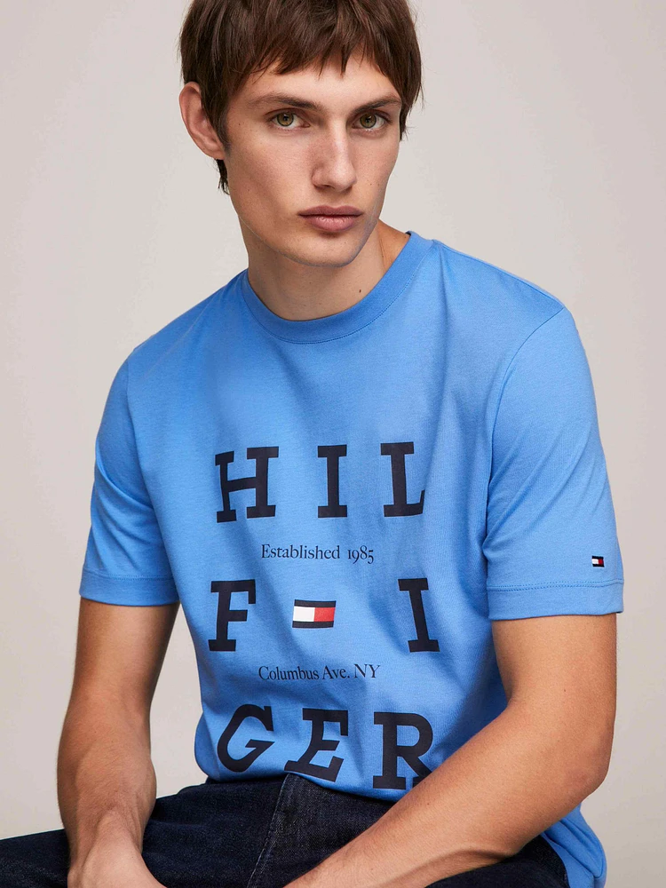 Playera de punto con logo rectangular hombre Tommy Hilfiger