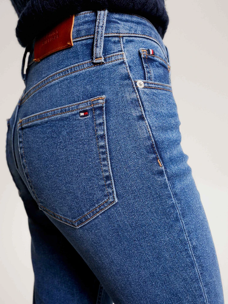 Jeans ajustados de talle alto mujer Tommy Hilfiger