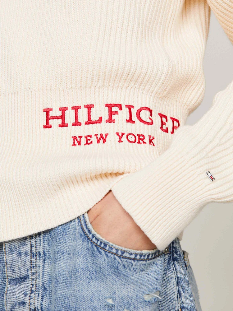 Suéter con logo del monotipo Hilfiger de mujer Tommy