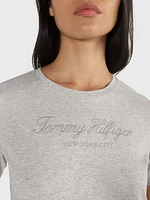 Playera con logo bordado frontal de mujer Tommy Hilfiger