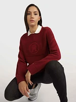 Suéter tejido con logo de mujer Tommy Hilfiger