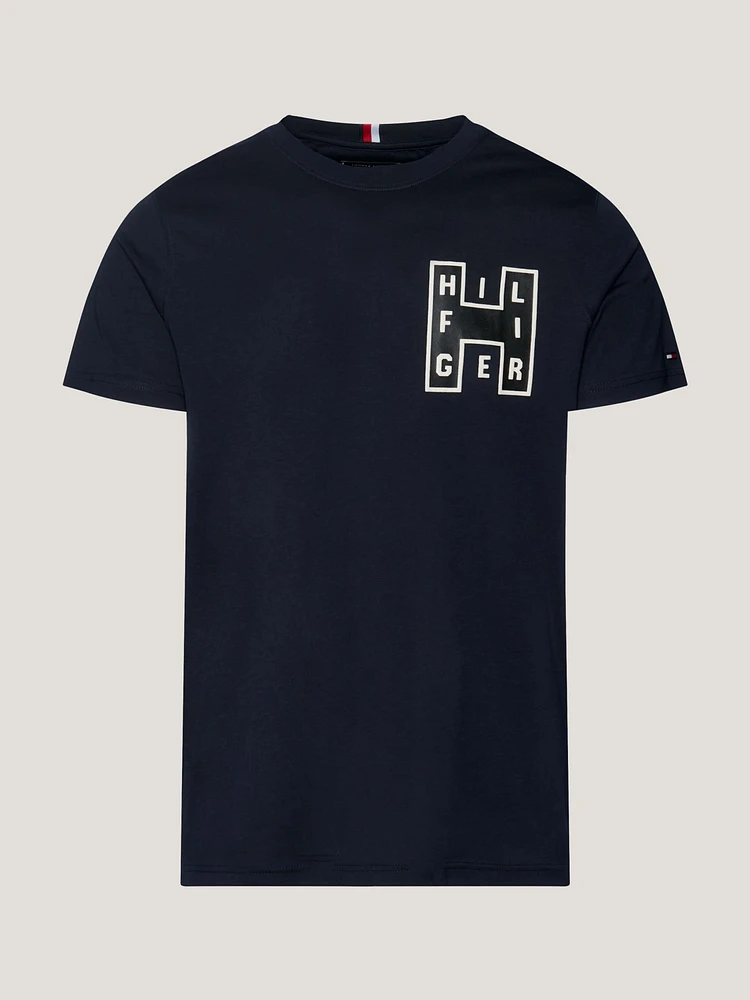 Playera con logo universitario de hombre Tommy Hilfiger