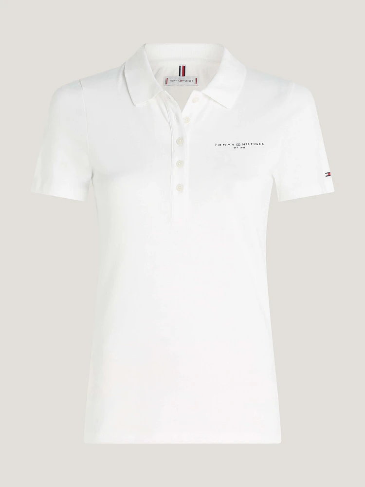 Polo de corte slim con logo distintivo mujer Tommy Hilfiger