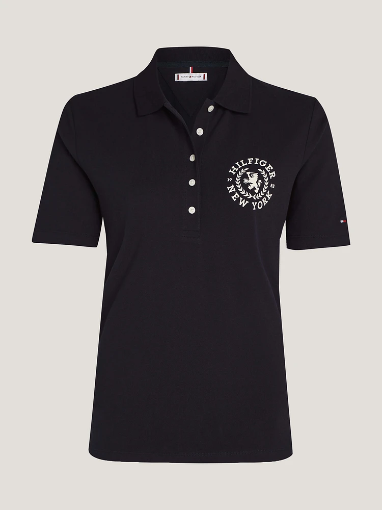 Polo de corte regular con escudo bordado mujer Tommy Hilfiger