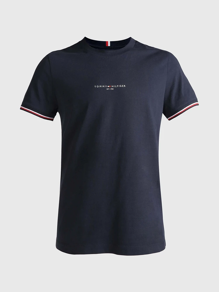 Playera ribeteada de corte slim hombre Tommy Hilfiger