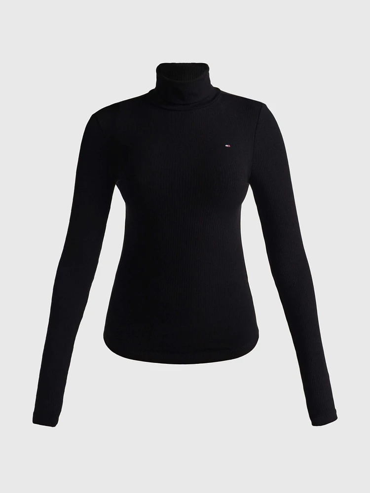 Playera de corte slim con cuello vuelto mujer Tommy Hilfiger