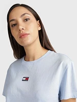 Playera de corte clásico con parche mujer