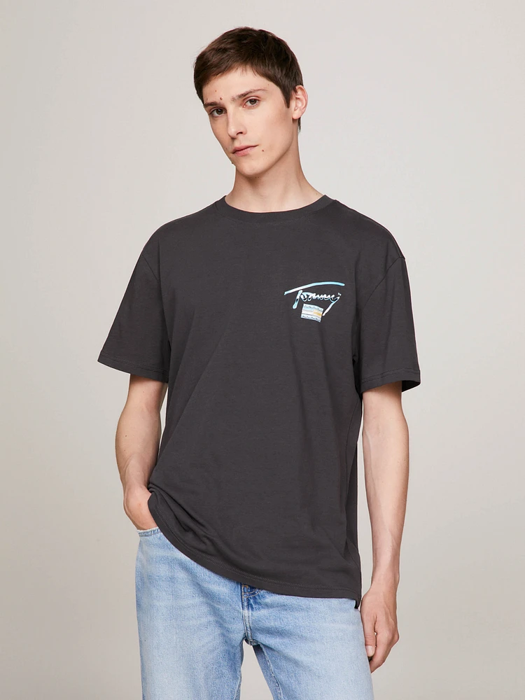 Playera con logo trasero metalizado de hombre Tommy Jeans