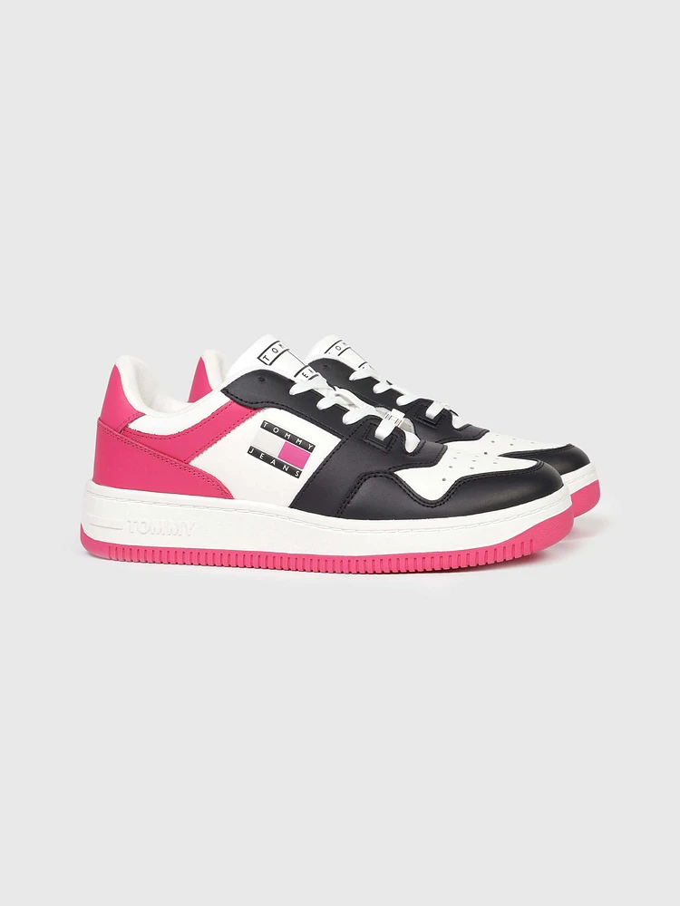 Tenis retro de piel con suela cupsole mujer Tommy Jeans