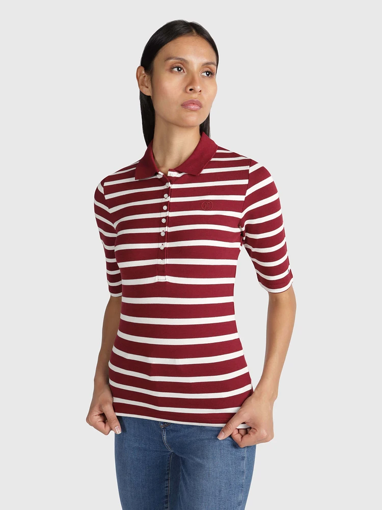 Polo con monograma bordado de mujer Tommy Hilfiger