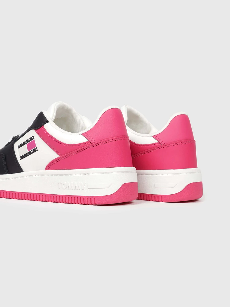 Tenis retro de piel con suela cupsole mujer Tommy Jeans