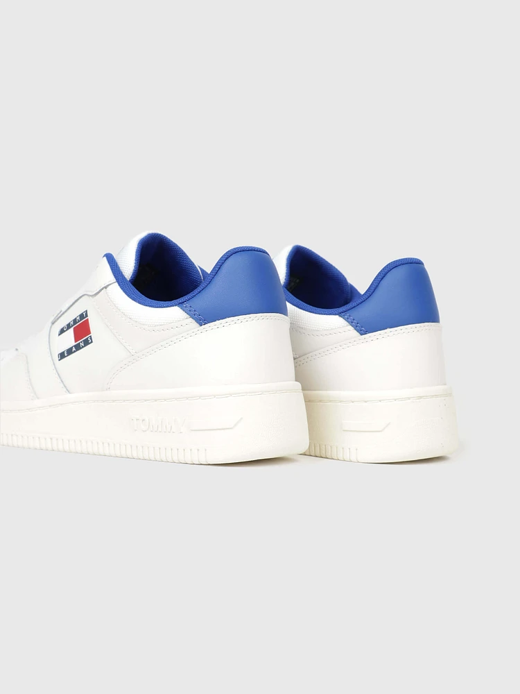 Tenis retro de baloncesto en piel mujer Tommy Jeans