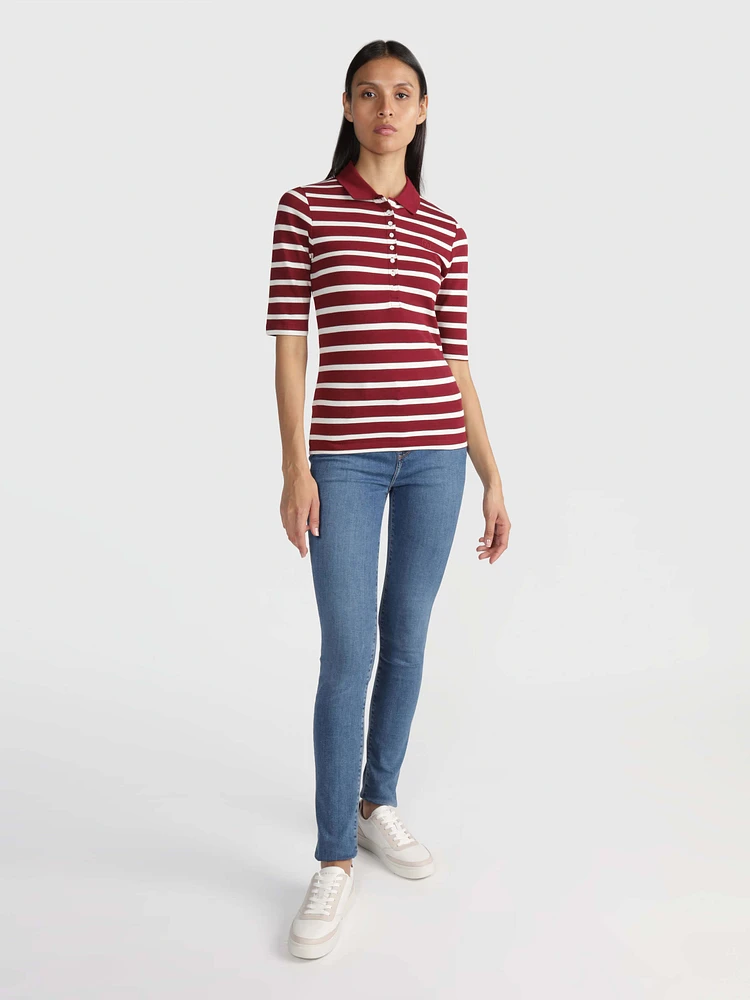 Polo con monograma bordado de mujer Tommy Hilfiger