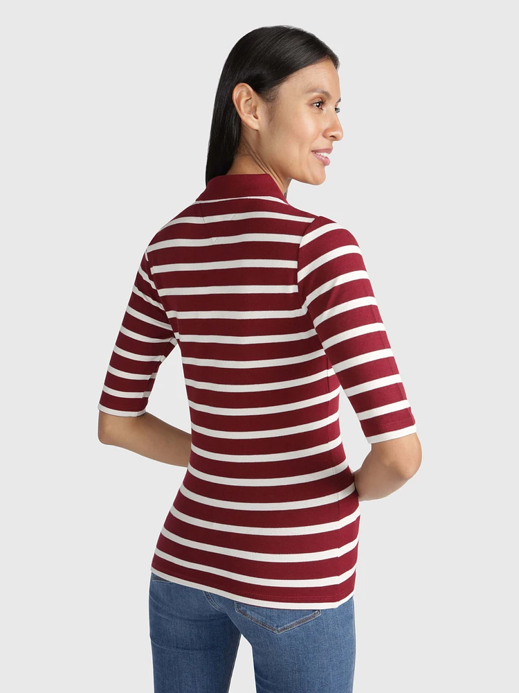 Polo con monograma bordado de mujer Tommy Hilfiger