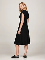 Vestido de corte evasé con cuello pico mujer Tommy Hilfiger