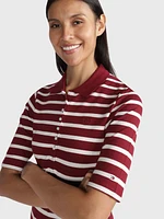 Polo con monograma bordado de mujer Tommy Hilfiger