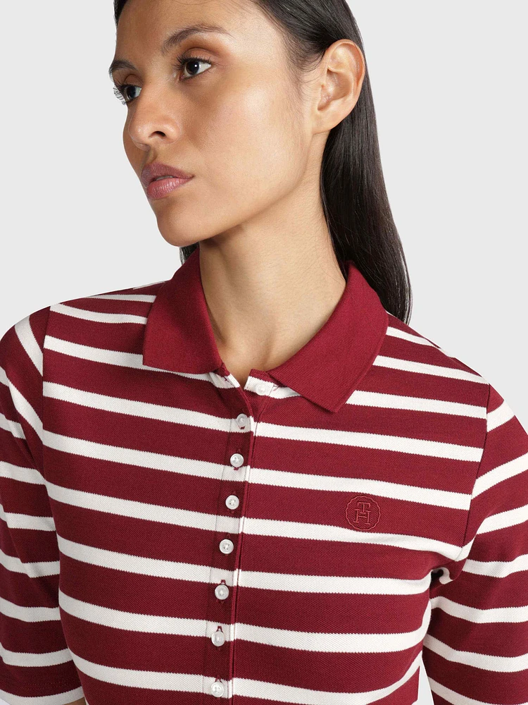 Polo con monograma bordado de mujer Tommy Hilfiger