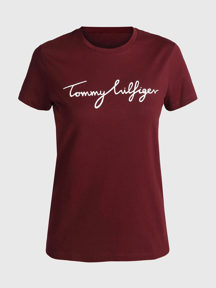 Playera con firma estampada de mujer Tommy Hilfiger