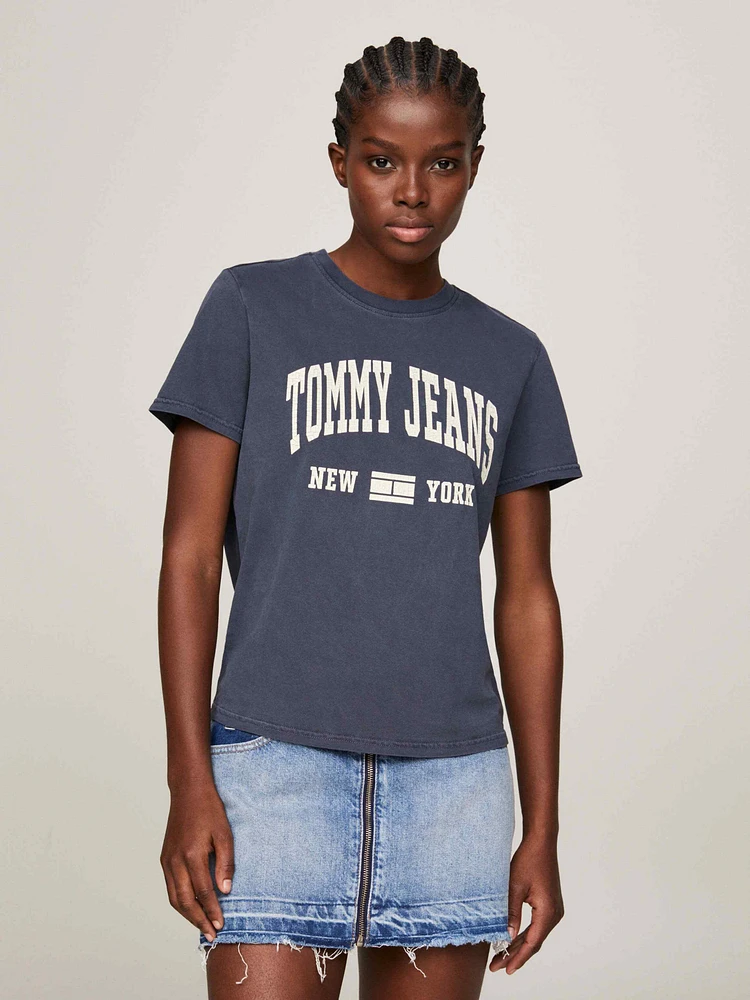 Playera de punto con logo universitario mujer Tommy Jeans