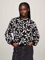 Sudadera amplia con estampado de flores mujer Tommy Jeans