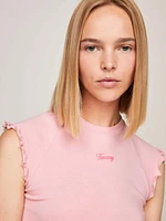 Playera con logo en fuente Script de mujer Tommy Jeans