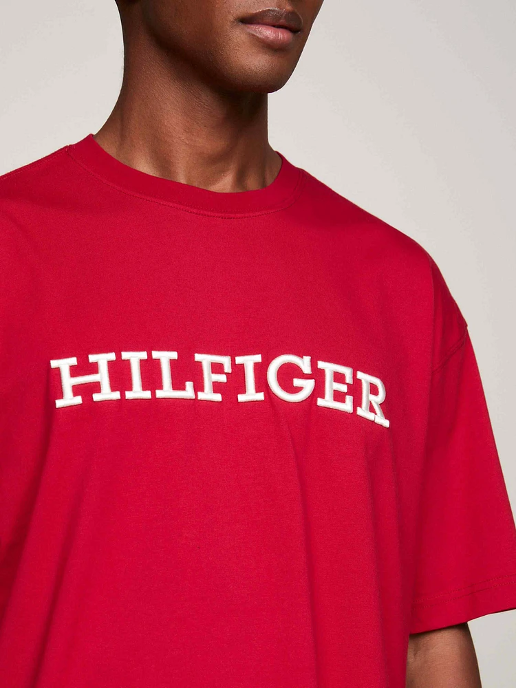 Camiseta con monotipo Hilfiger de hombre Tommy