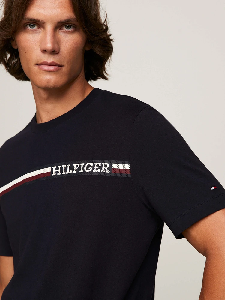 Playera de punto con monotipo Hilfiger hombre Tommy