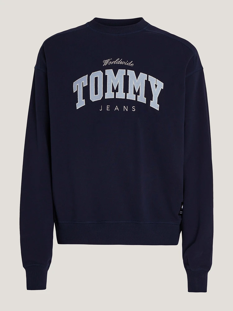 Sudadera universitaria cropped de corte holgado hombre Tommy Jeans