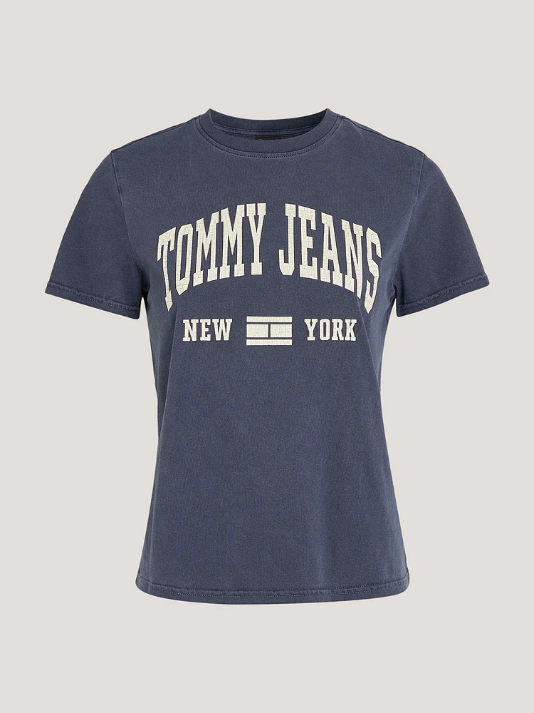 Playera de punto con logo universitario mujer Tommy Jeans