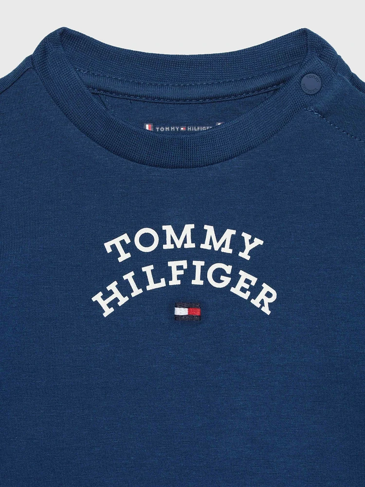 Playera con pespuntes a tono de bebé Tommy Hilfiger