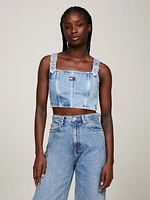 Crop top de denim con tirantes hebilla mujer Tommy Jeans